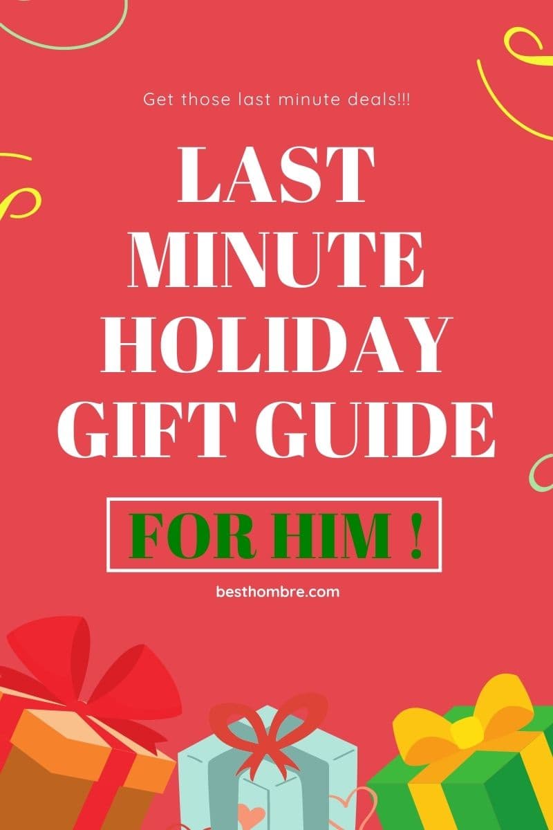LAST MINUTE HOLIDAY GIFT GUIDE! Red Illustrated Gift Guides Blog Graphic